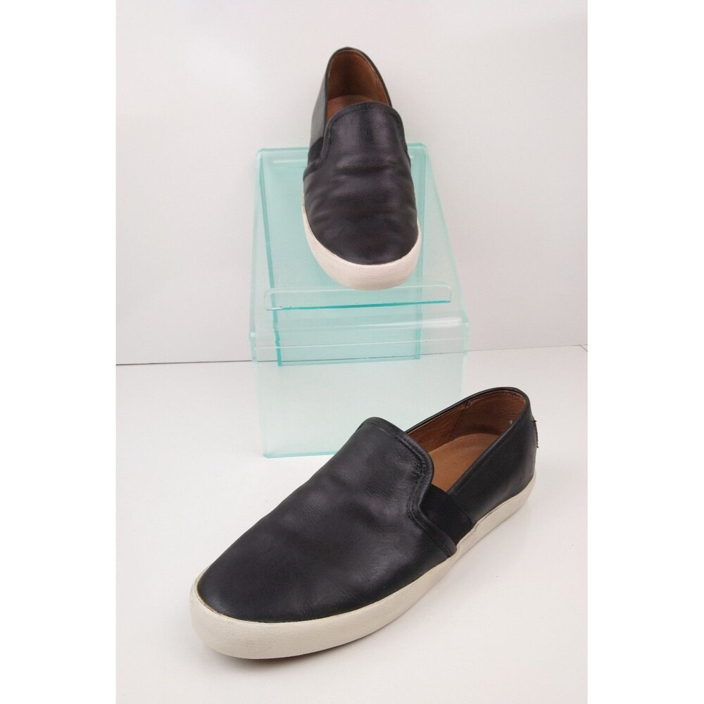 Frye Dylan Slip On Black Leather Sneakers Women's Size 8.5